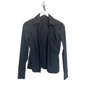 Tom Ford For Gucci Black Lace-Up Long Sleeve Shirt